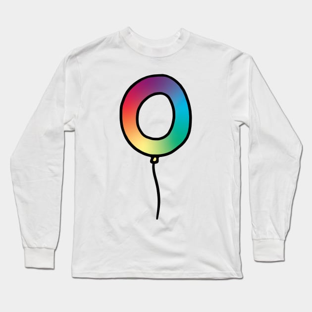 Initial Monogram Balloon Letter O Long Sleeve T-Shirt by murialbezanson